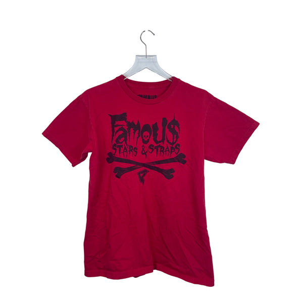 Famous Stars & Straps Mens Red Graphic Short Sleeve T-Shirt 100% Cotton Size M