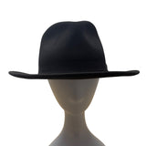 Banana Republic Unisex Black Wool Wide-Brim Fedora Hat Size Large