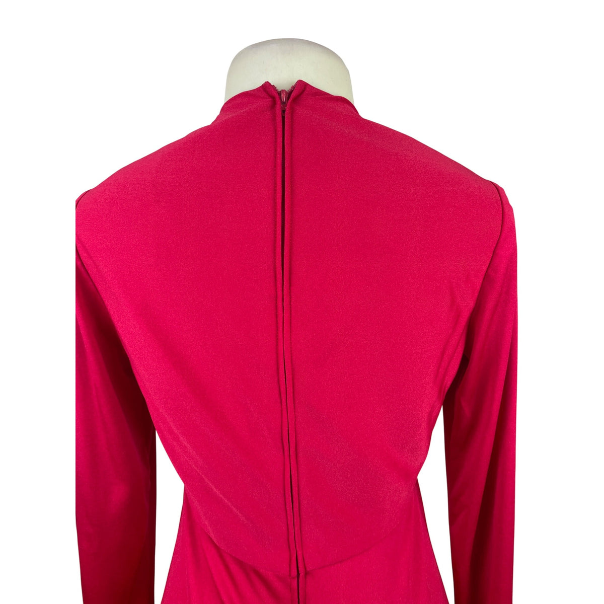 Vintage Leo Narducci Long Sleeve Red Maxi Dress With Knotted Front Detail