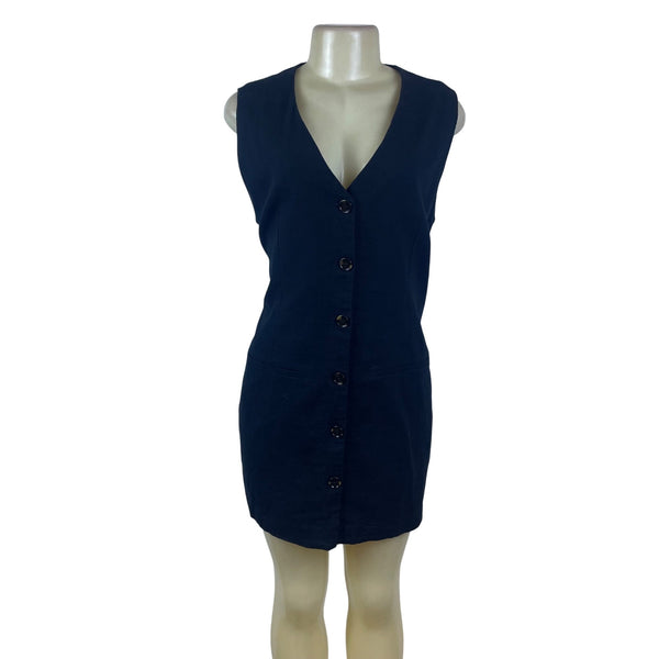Abercrombie & Fitch Womens Sleeveless Button-Front Black Dress Sz XLP - New