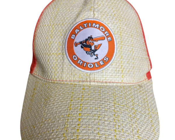 Baltimore Orioles Vintage Trucker Hat Yellow & Orange Snapback Mesh Baseball Cap