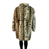 Vintage Leopard Print Faux Fur Coat