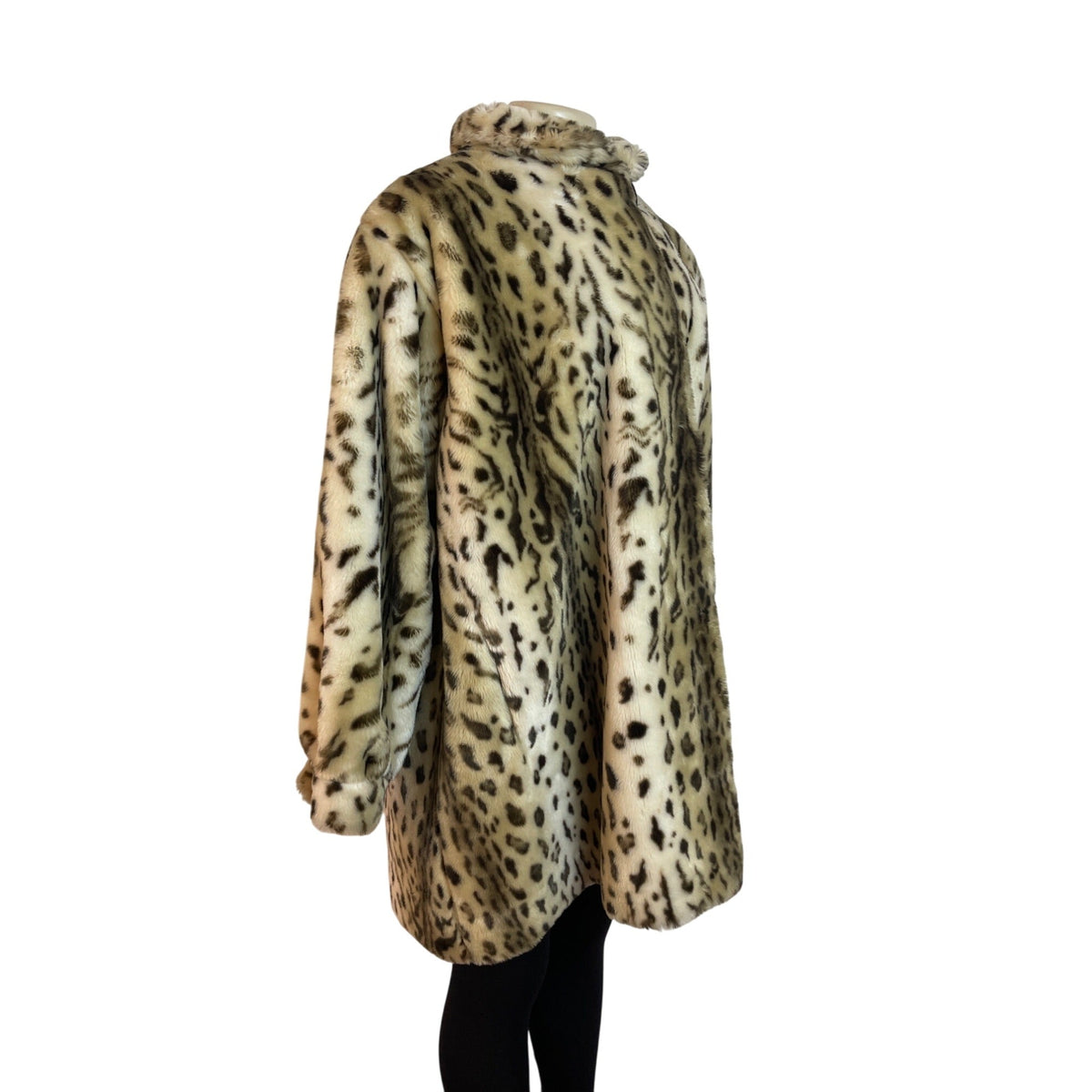 Vintage Leopard Print Faux Fur Coat