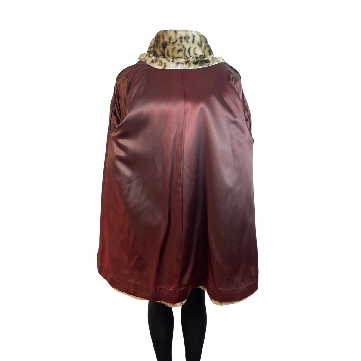 Vintage Leopard Print Faux Fur Coat