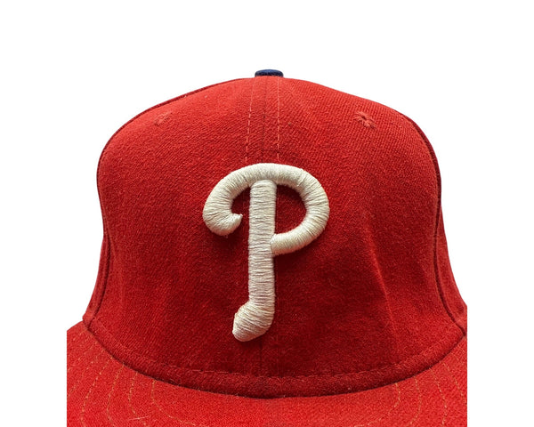 New Era 59Fifty Philadelphia Phillies Red Baseball Cap MLB Logo Size 7 1/2