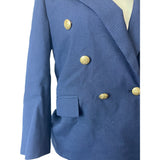 Nordstrom Women's Navy Blue Gold Tone Buttons Long Sleeve Blazer Sz 10
