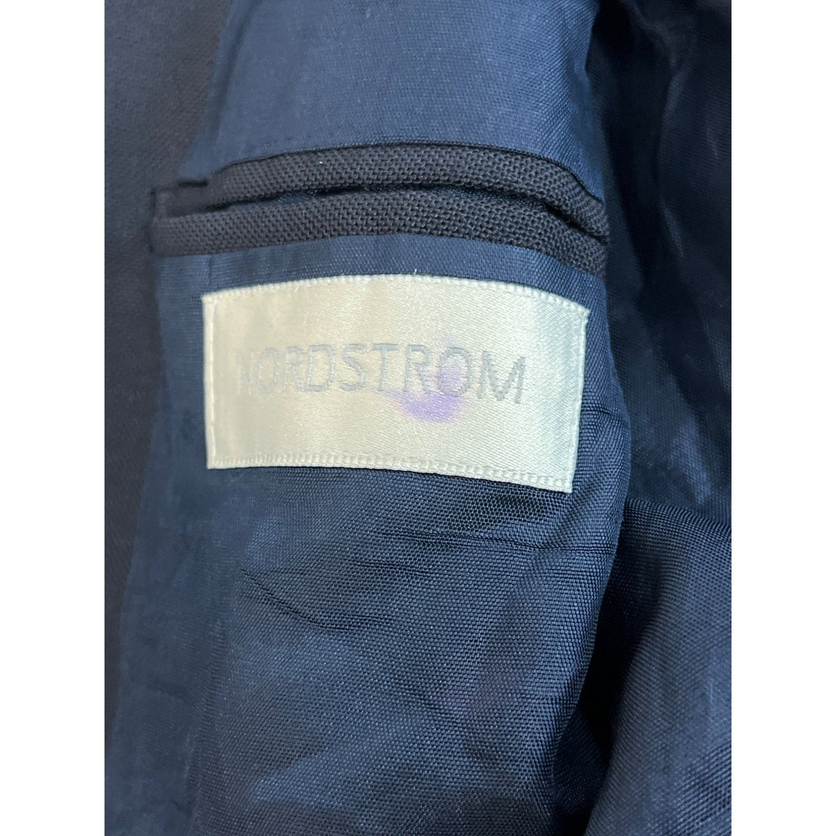 Nordstrom Women's Navy Blue Gold Tone Buttons Long Sleeve Blazer Sz 10