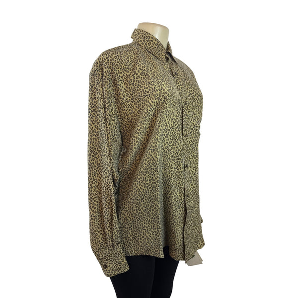 Vintage Anne Pinkerton Women’s Leopard Print Button-Up Shirt Size M - New