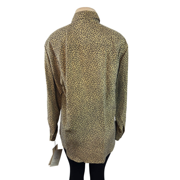 Vintage Anne Pinkerton Women’s Leopard Print Button-Up Shirt Size M - New