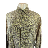 Vintage Anne Pinkerton Women’s Leopard Print Button-Up Shirt Size M - New