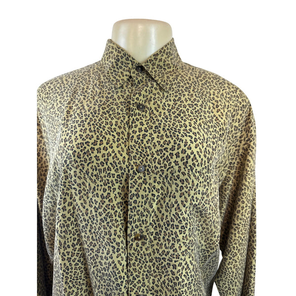 Vintage Anne Pinkerton Women’s Leopard Print Button-Up Shirt Size M - New