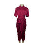 Vintage Women's Red Button Up Collar Shirt Dress Sz S