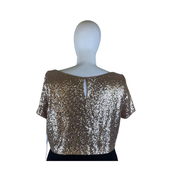 Revelry Women’s Rose Gold Sequin Top & Blush Pink Tulle Skirt Set Sz 4XL 28