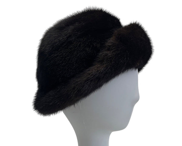 Vintage Kakas Fur Company Women's Brown Mink Fur Ranch Hat Cap