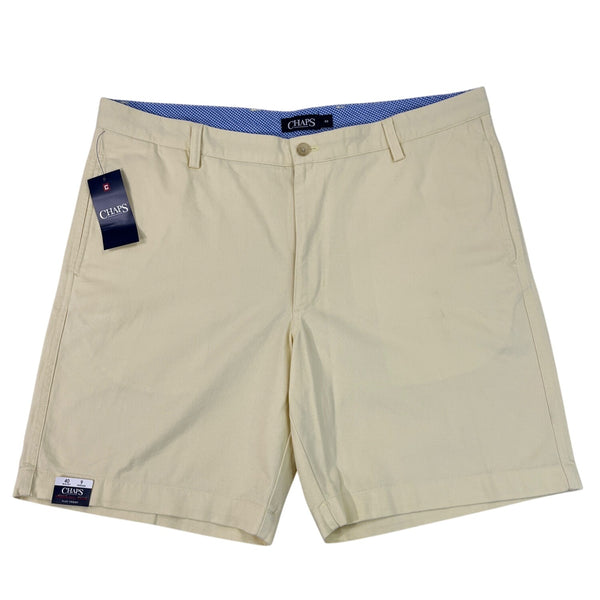 Chaps Mens Yellow Twill Flat-Front Shorts Cotton Summer Casual Wear Size 40