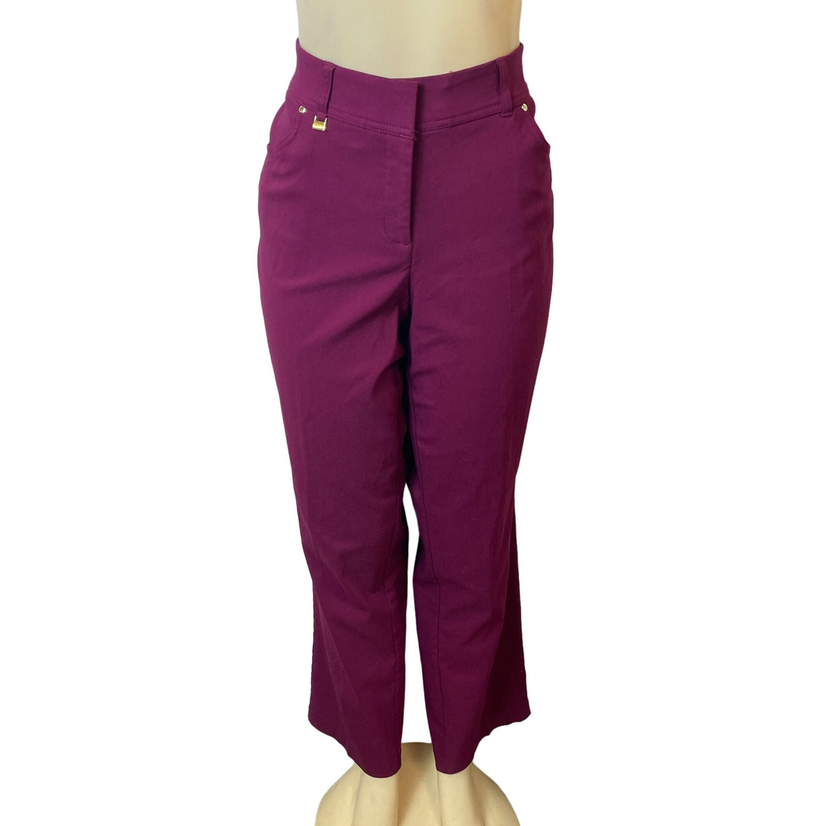 JM Collection Women's Purple High Rise Working Pants Sz 18 - NWT
