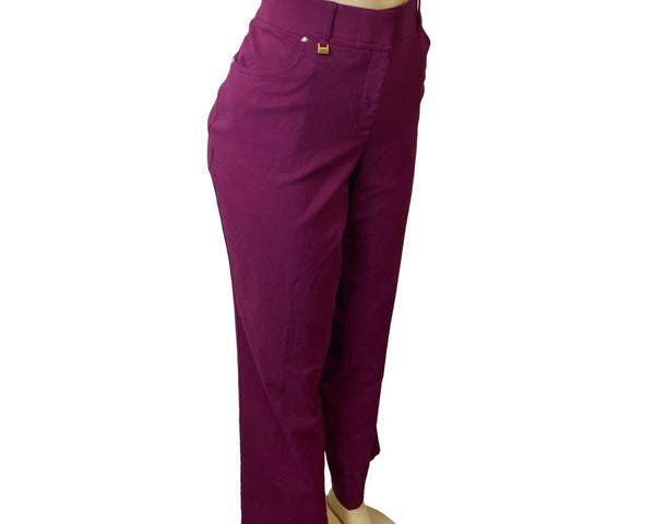 JM Collection Women's Purple High Rise Working Pants Sz 18 - NWT