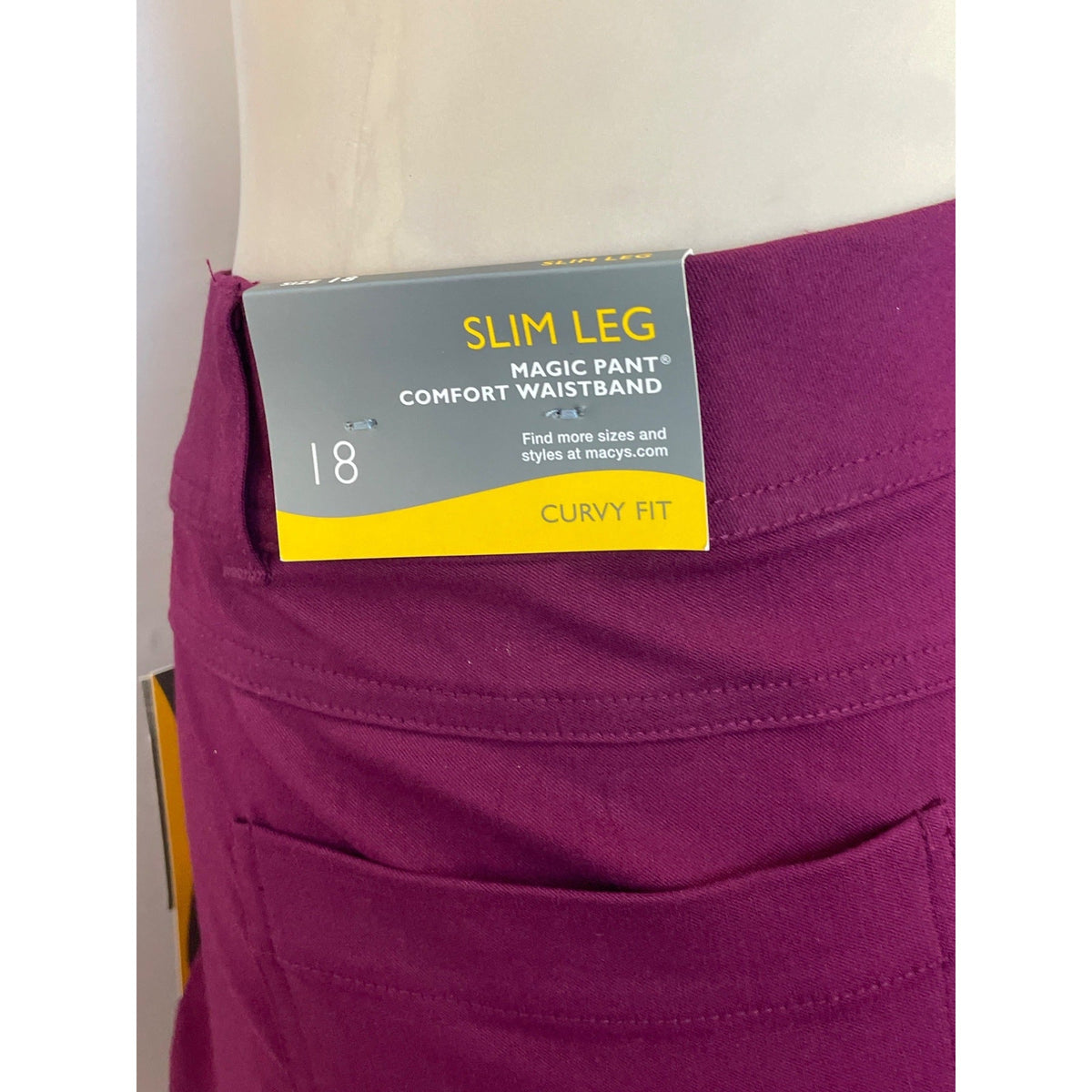 JM Collection Women's Purple High Rise Working Pants Sz 18 - NWT