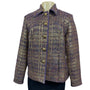 Vintage Draperβs & Damons Womenβs Gold and Purple Tweed Blazer Coat Sz M