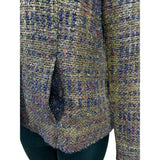 Vintage Draper’s & Damons Women’s Gold and Purple Tweed Blazer Coat Sz M