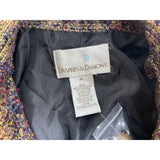 Vintage Draper’s & Damons Women’s Gold and Purple Tweed Blazer Coat Sz M