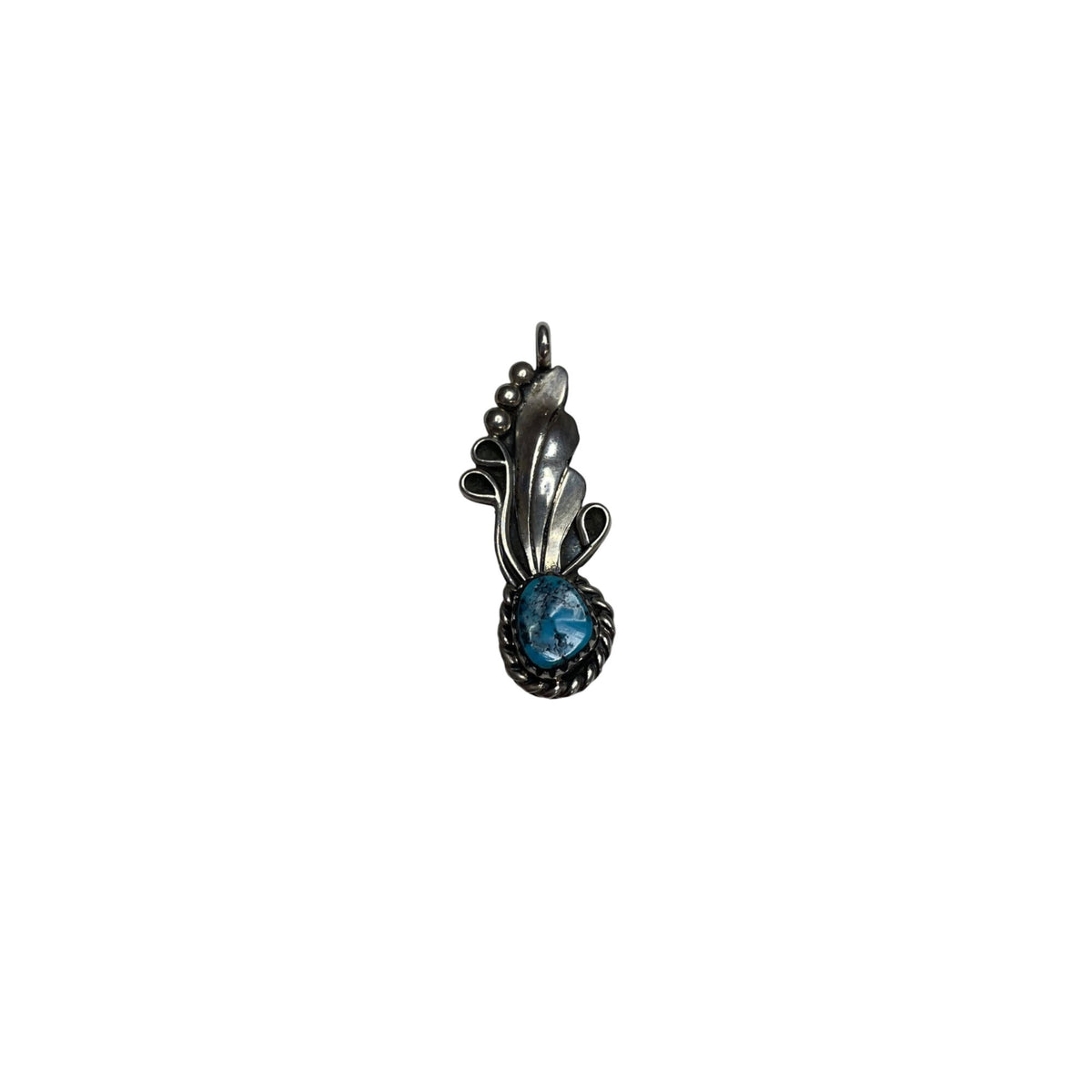Vintage Sterling Silver Blue Gemstone Detailed Pendant