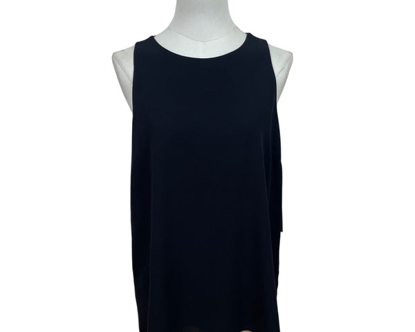 Vince Camuto Women's Black Sleeveless Sheer Panel Back Top Size S