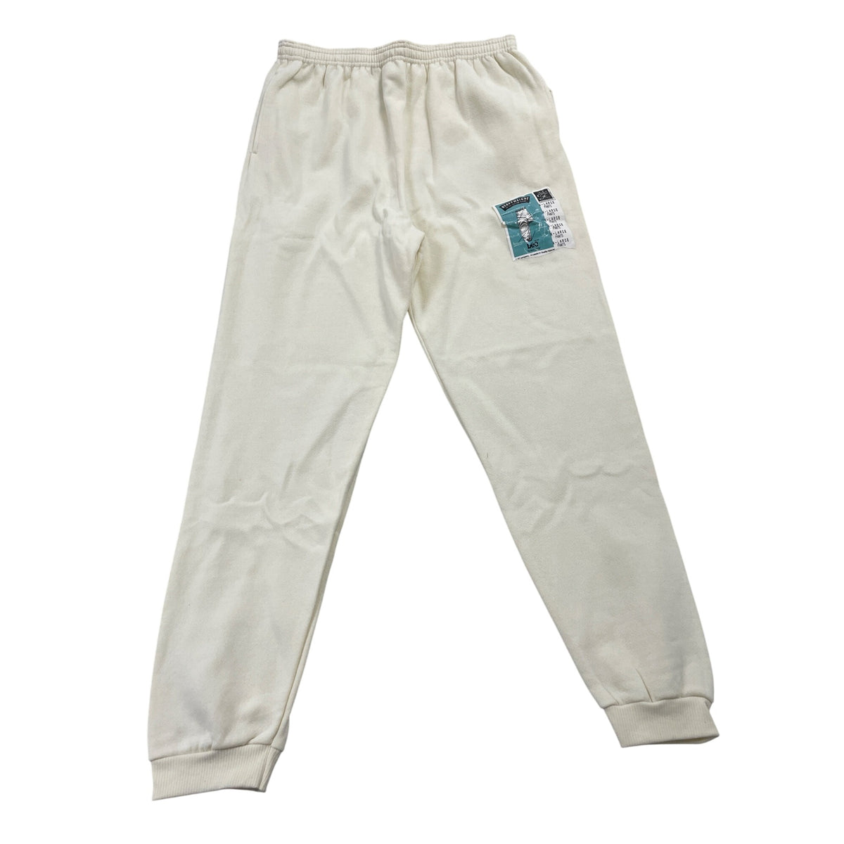 Vintage Lee Women's White Sweatpants With Elastic Waistband Size XL
