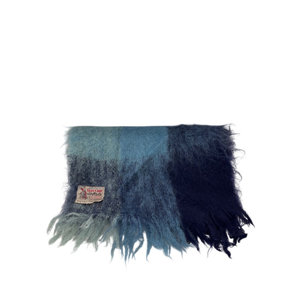 Glen Cree Mohair Multi-Blue Fringed Scarf Scotland Soft Lightweight Warm Accessory