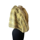 Women's Beige Fur Shoulder Stole Shawl Sz S