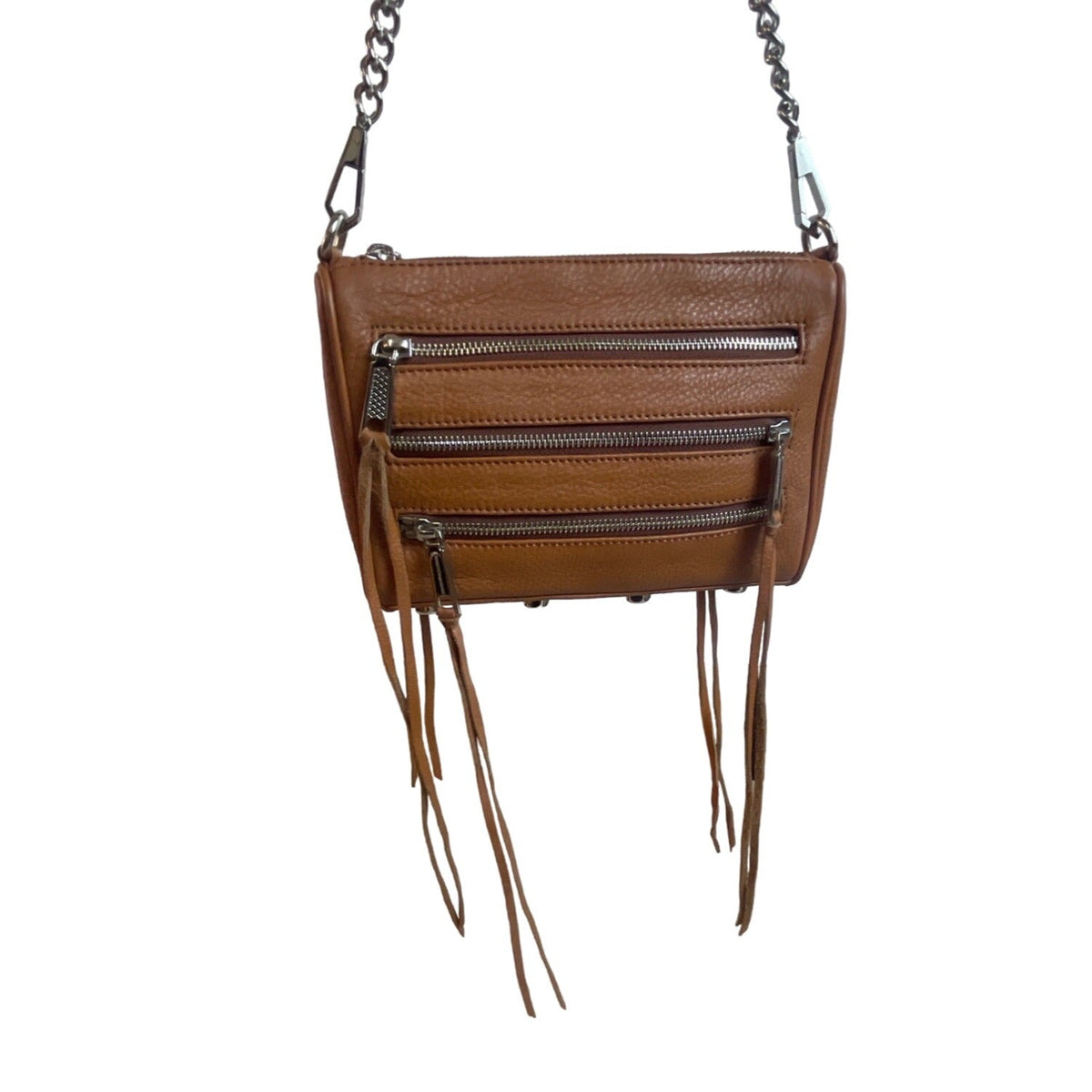 Rebecca Minkoff Women's Tan Brown Chain Strap Shoulder Bag Sz M -