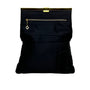 Bienen Davis Women’s Black Satin With Gold Tone Frame & Zipper Clutch Bag