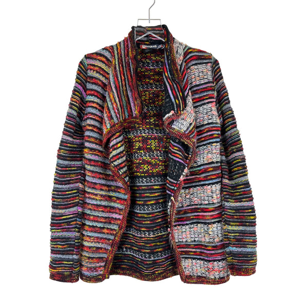 Desigual Womens Multicolor Knit Cardigan Open Front Lightweight Sweater Sz S