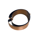 Vintage Copper & Black Metal Hinged Cuff Bracelet Bold Retro Statement Jewelry