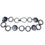 Silver Tone Textured Metal Womenβs Chain Necklace Oval & Circle Link Design