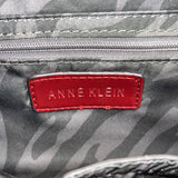 Anne Klein Red Patent Faux Leather Gold Lock Accent Chain Strap Shoulder Bag