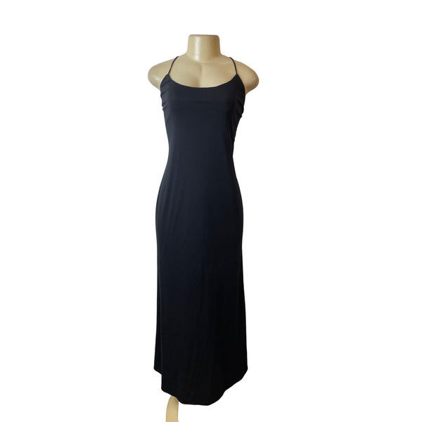 A. B. S Evenings Women's Black Back Lace Up Long Sleeveless Dress Sz M