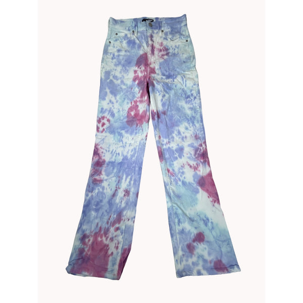 FashionNova Women's Multicolor Washed Tie-Die Straight Cut Jeans Sz 5