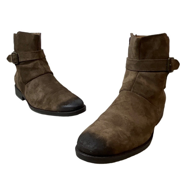 Johnston & Murphy Women's Brown Gunsmoke Suede Leather Whitaker Hbt Ankle Boots Sz 12 - NWB