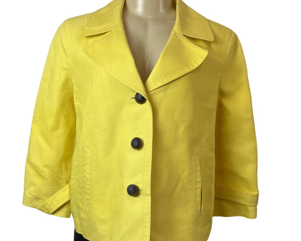 Talbots Vintage Women's Yellow 3 Front Button Jacket Sz 12