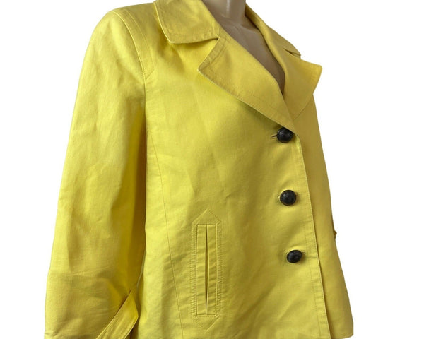 Talbots Vintage Women's Yellow 3 Front Button Jacket Sz 12