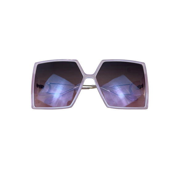 Hexagon Women Pink Gradient Lens Oversized Sunglasses
