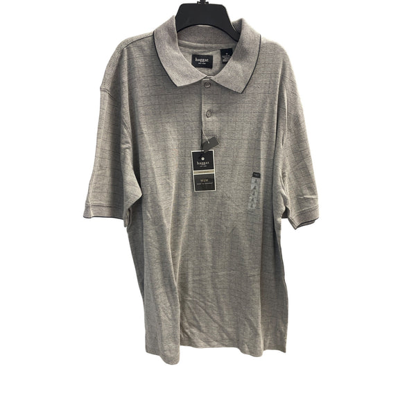 Haggar Mens Gray Polo Shirt Cotton Blend M Size Casual Style