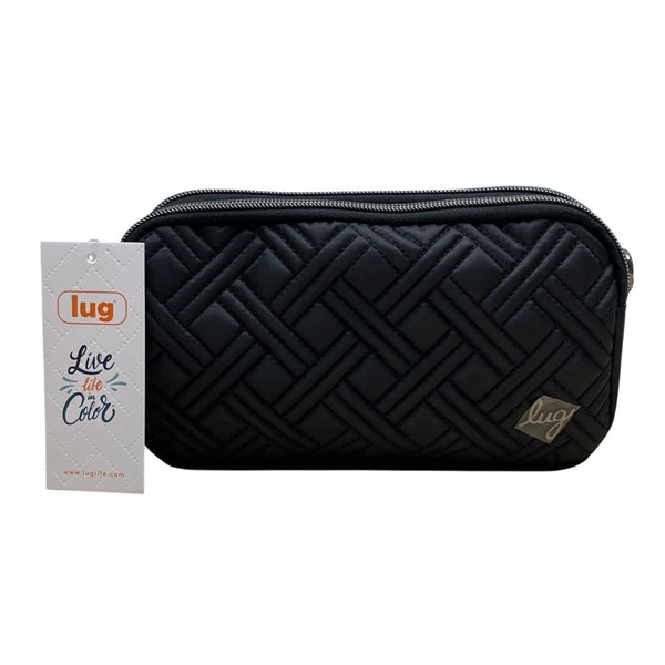 Lug Quilted Black Stitching Adjustable Strap Multi Pocket Coupe XL Crossbody Bag