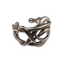 Chicos Silver Tone Woven Cuff Bracelet Textured Metal Art Design OS