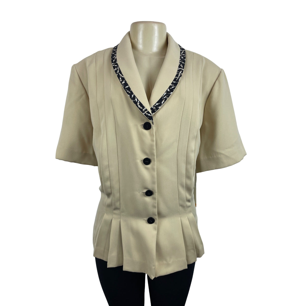 Danny & Nicole Women's Tan Shawl Collar Peplum Waistline Blouse Sz 24W- NWT