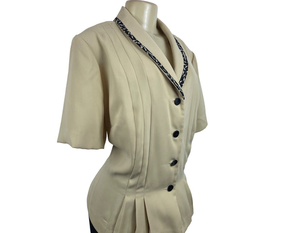 Danny & Nicole Women's Tan Shawl Collar Peplum Waistline Blouse Sz 24W- NWT