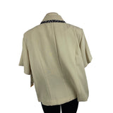 Danny & Nicole Women's Tan Shawl Collar Peplum Waistline Blouse Sz 24W- NWT