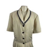 Danny & Nicole Women's Tan Shawl Collar Peplum Waistline Blouse Sz 24W- NWT