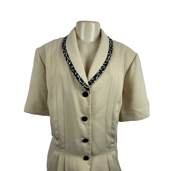 Danny & Nicole Women's Tan Shawl Collar Peplum Waistline Blouse Sz 24W- NWT